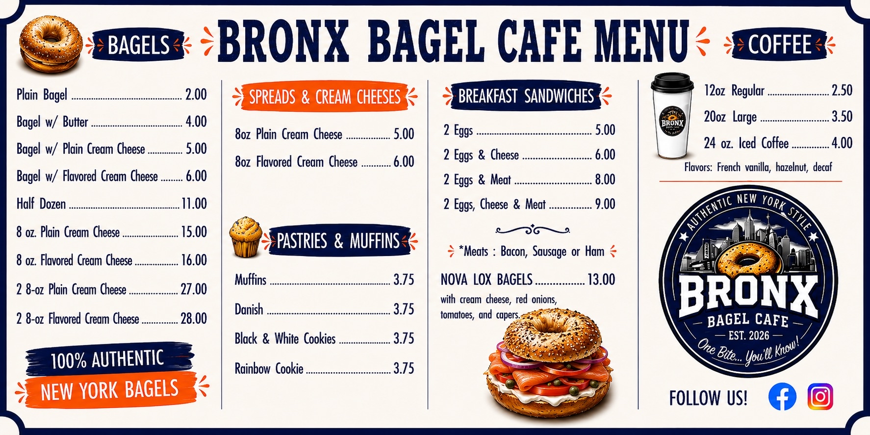 Breakfast bagel sandwiches